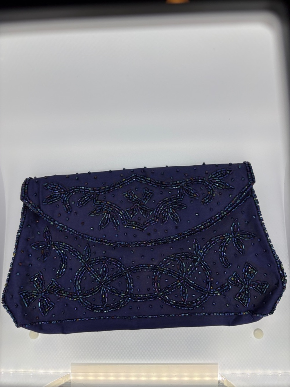 Vintage - Beaded Navy Evening Clutch - Made in Japan